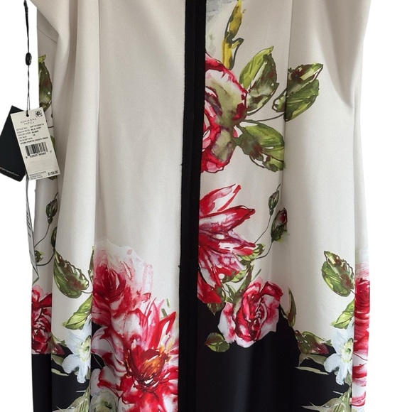 Adrianna Papell NWT Floral Square Neck Scuba Knee Length Sheath Dress Size 16 - Picture 11 of 11